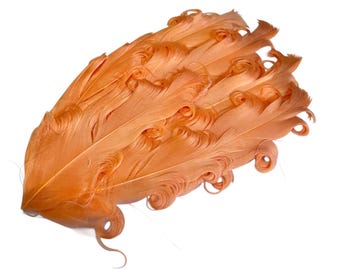 Almohadilla de plumas rizadas de nagorie coral, para adornos de lazos y diademas para el cabello, suministros de artesanía para accesorios de bebé.