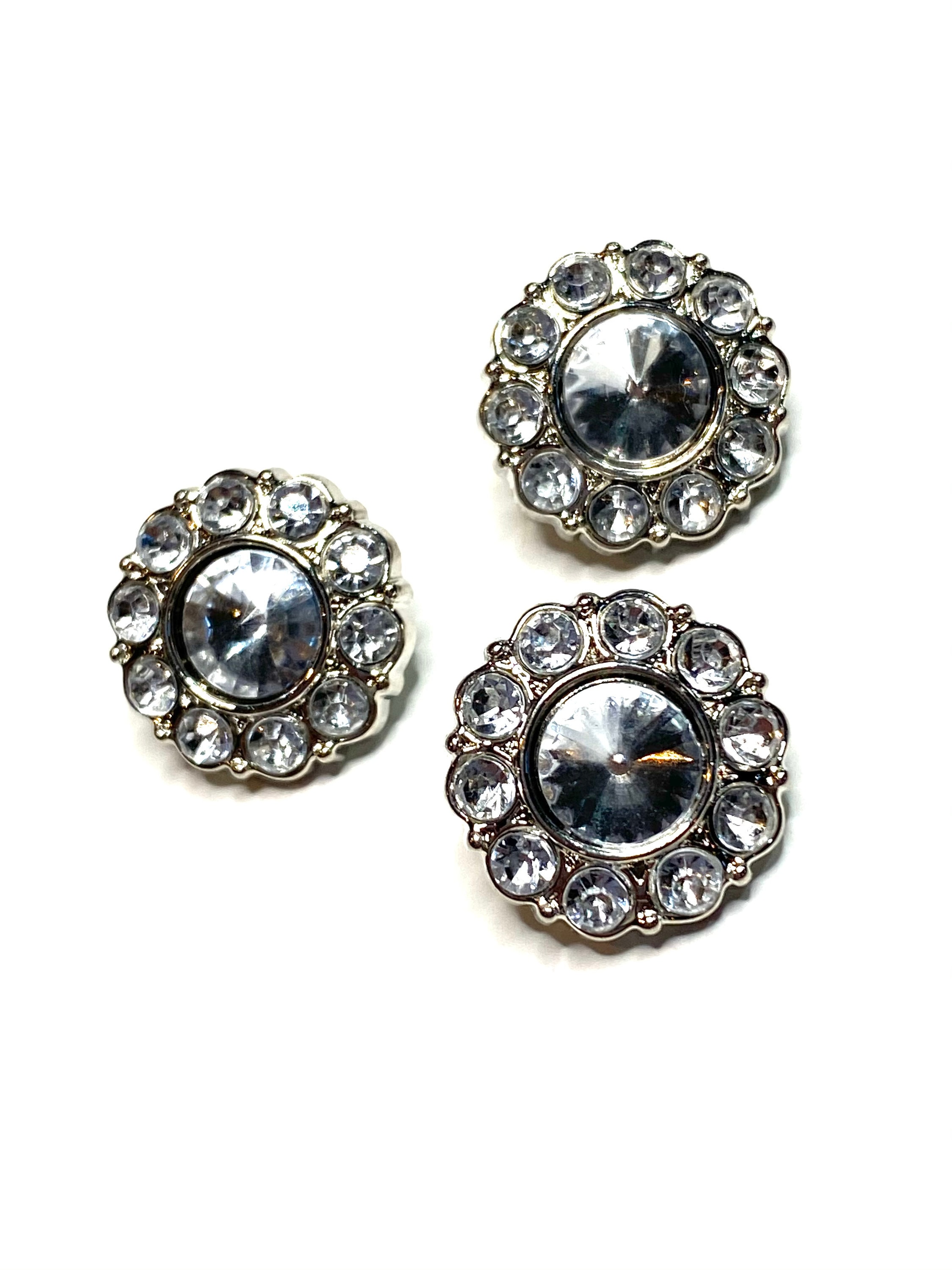 15mm Crystal Clear Rhinestone Button W/ Shank Diy Hair Bows Headbands ...