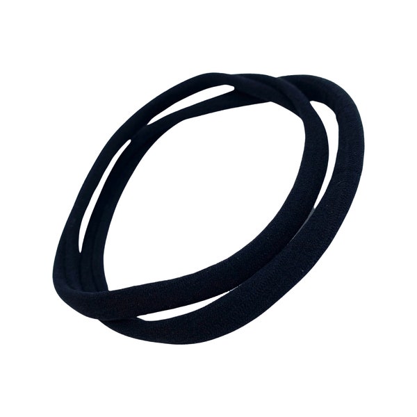 Black nylon elastic headband, thin stretchy headband, diy headband supplies, soft baby headbands, seamless hair bands