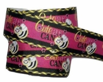Cute as can bee printed 1" grosgrain ribbon by the yard for diy hair bows