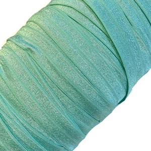 100 yard ROLL Tropic green 5/8&quot; fold over elastic FOE, solid color FOE by the yard, diy headbands and hair ties, bulk wholesale elastic
