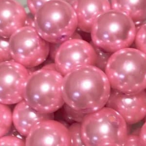 20mm Pink Pearl Chunky Bubblegum Beads: Acrylic Gum Ball Beads For Necklaces