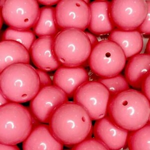20mm medium pink chunky bubblegum beads, large beads for baby necklace, acrylic colorful round gum ball beads in bulk