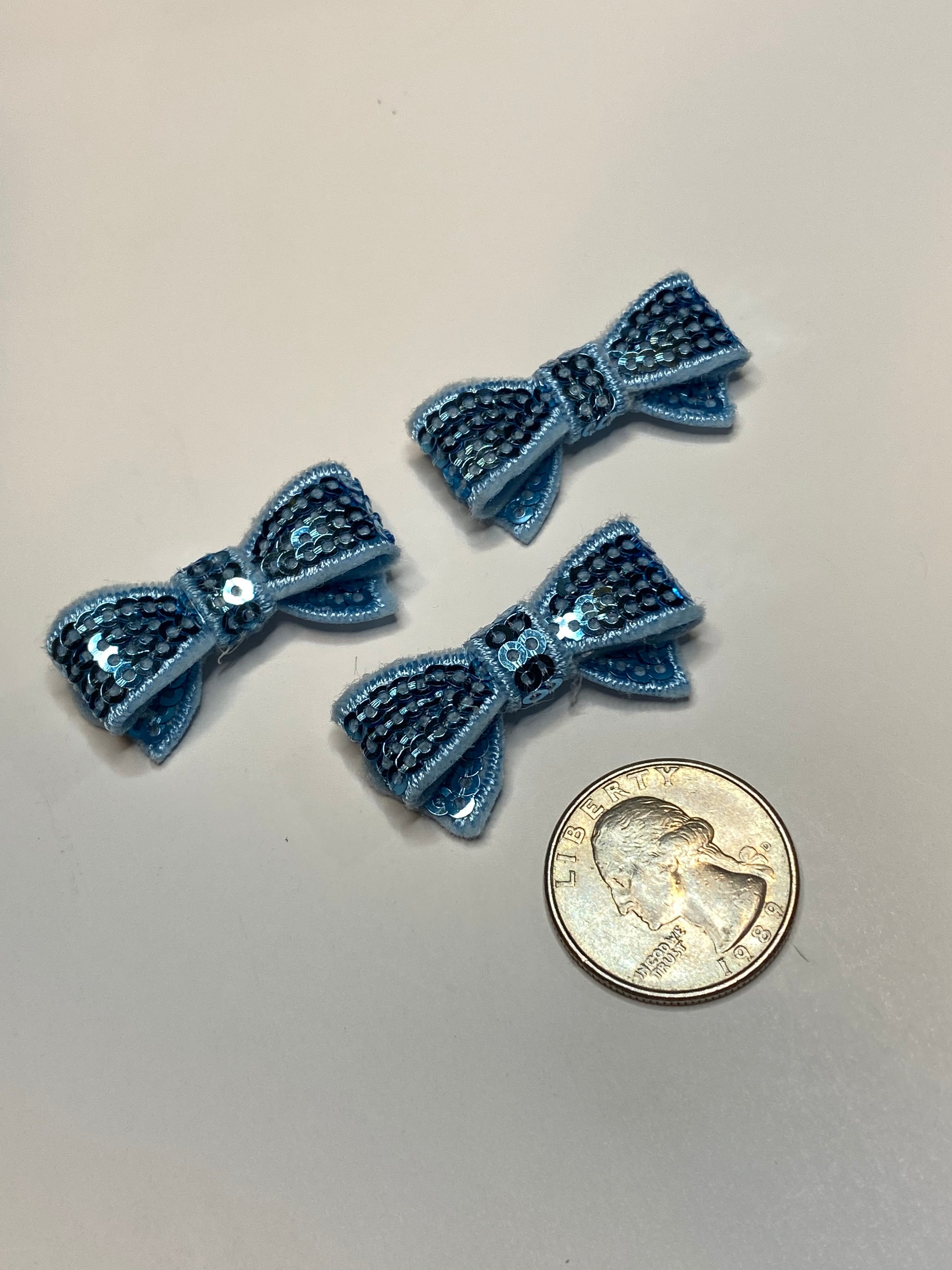 Light Blue 1.4 Mini Sequin Bow Tie DIY Bows for Baby Etsy
