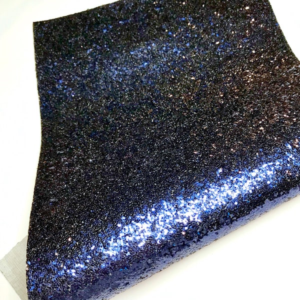 Navy blue chunky glitter canvas faux leather sheets sparkle synthetic vinyl fabric diy baby hair bows earrings accessories crafting