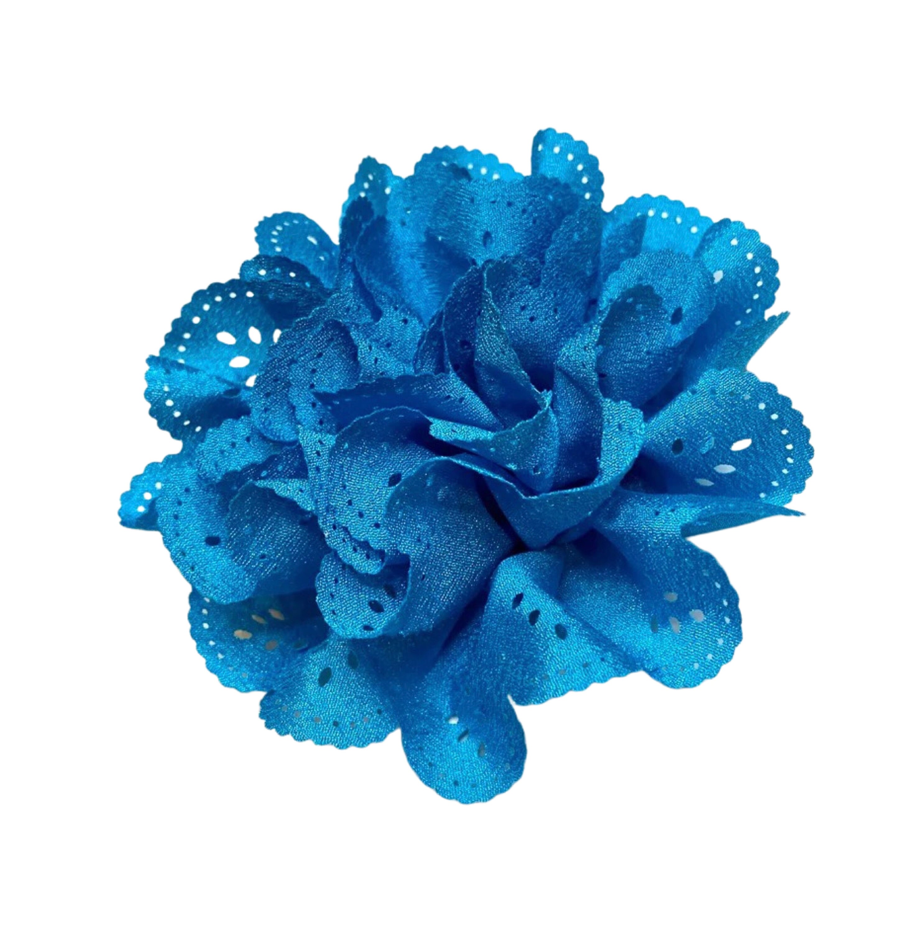 Turquoise Blue 3 Eyelet Chiffon Fabric Flower DIY - Etsy