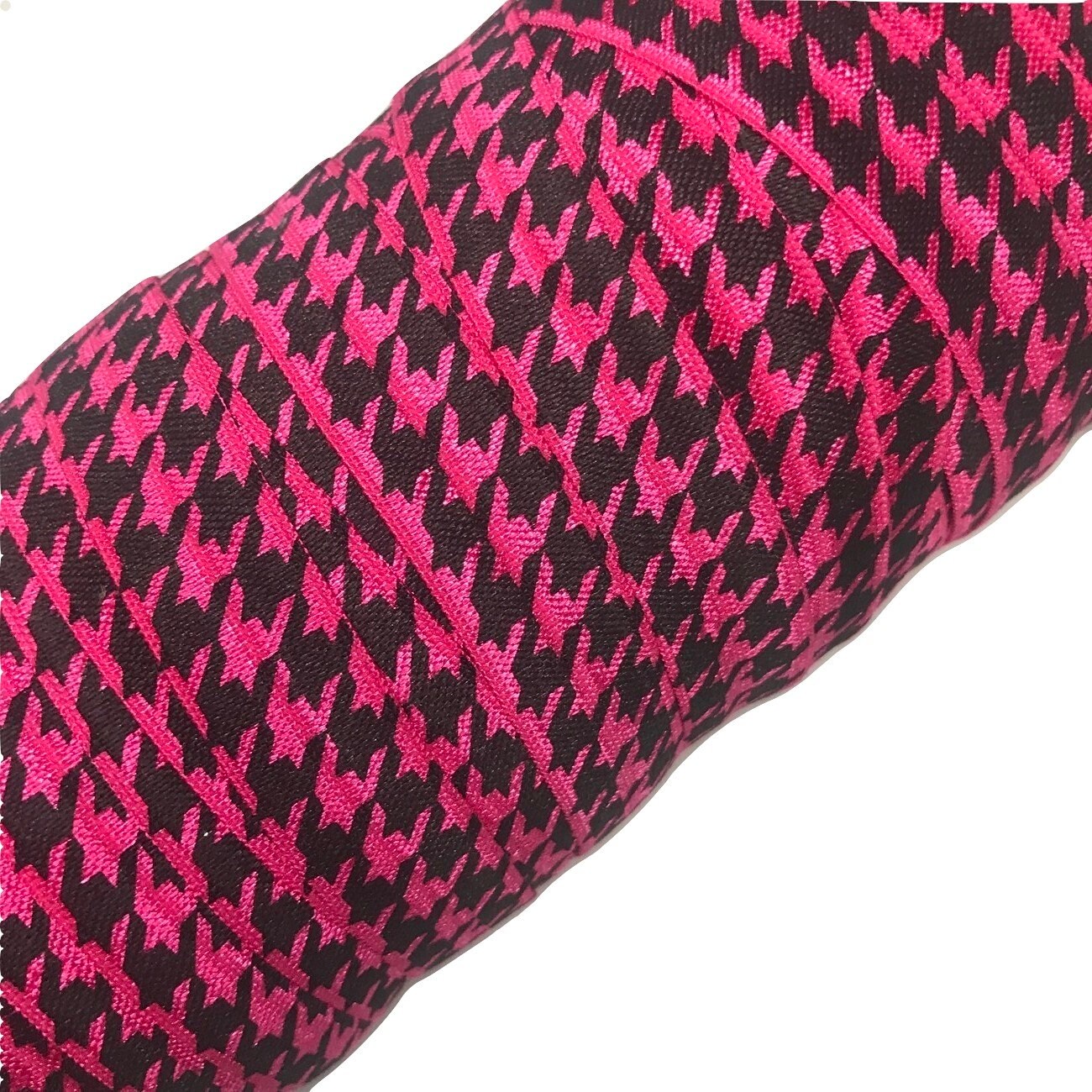 pink × black houndstooth pocket fur op Hot Pink Houndstooth Print 5/8