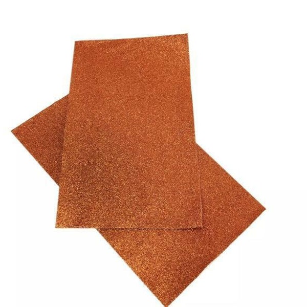 Orange fine glitter canvas faux leather sheets sparkle synthetic vinyl fabric diy baby hair bows earrings accessories crafting