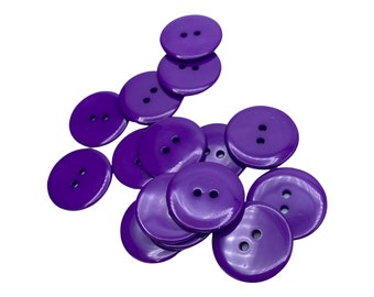 Purple Acrylic Sewing Buttons: 23mm 2 Hole Round Crafting Buttons