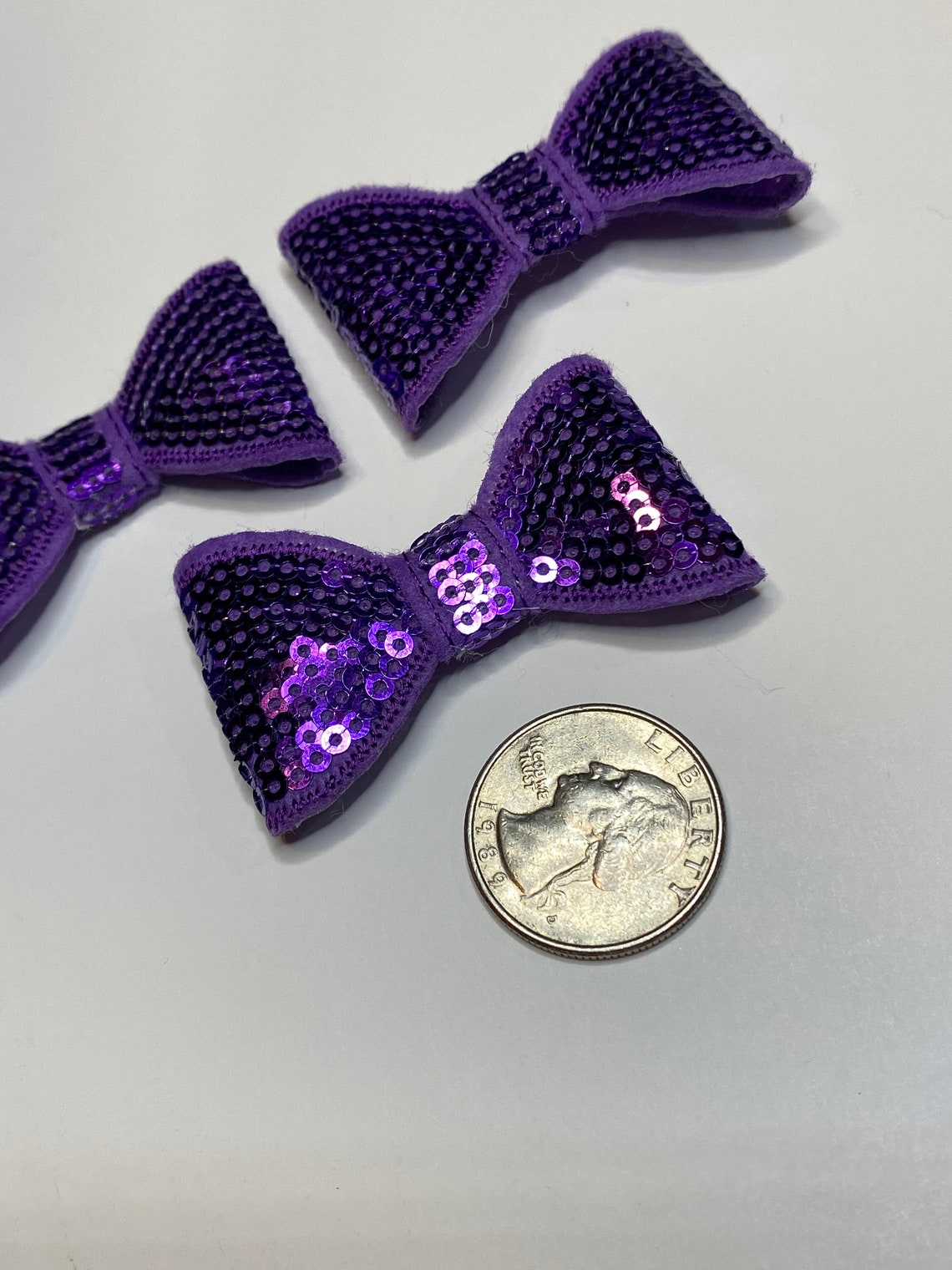 Purple 2 sequin bow tie DIY bows for baby headband and Etsy