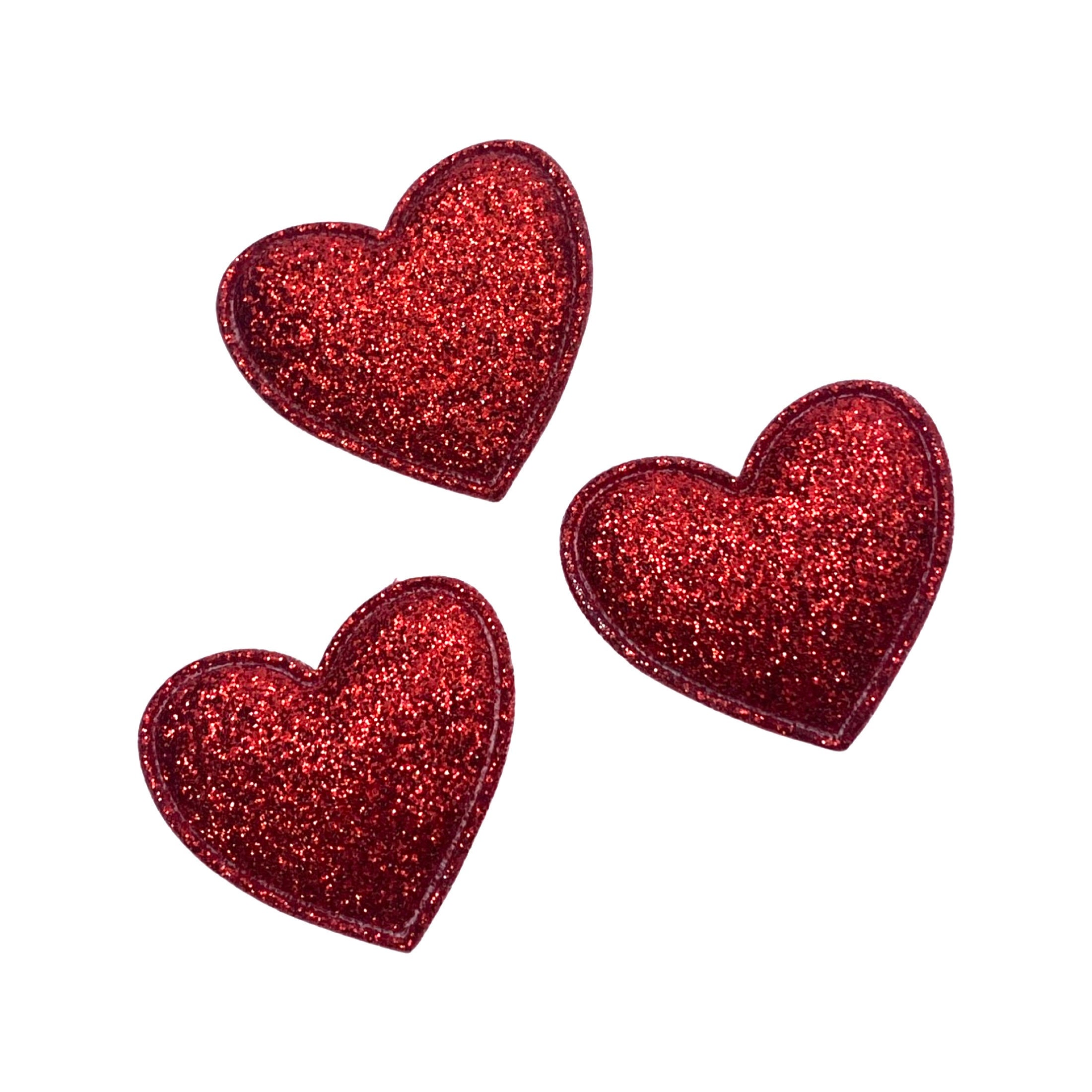 Red Glitter Heart 35x30mm Padded Appliqués DIY Headband - Etsy