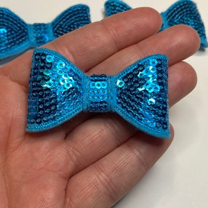 turquoise sequin bow tie