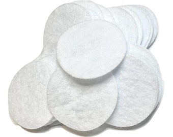 1.5” white round felt circles, 10-100 pieces, die cut felt patches, DIY headband and hair bow supplies