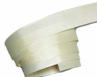 Ivory 5/8” grosgrain ribbon, solid trim by the yard, DIY hair bows