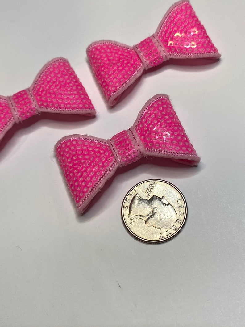 Neon Pink 2 Sequin Bow Tie DIY Bows for Baby Headband and Etsy