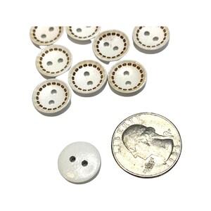 15mm 2 Hole White Stitched Round Wood Sewing Buttons, Buttons for ...