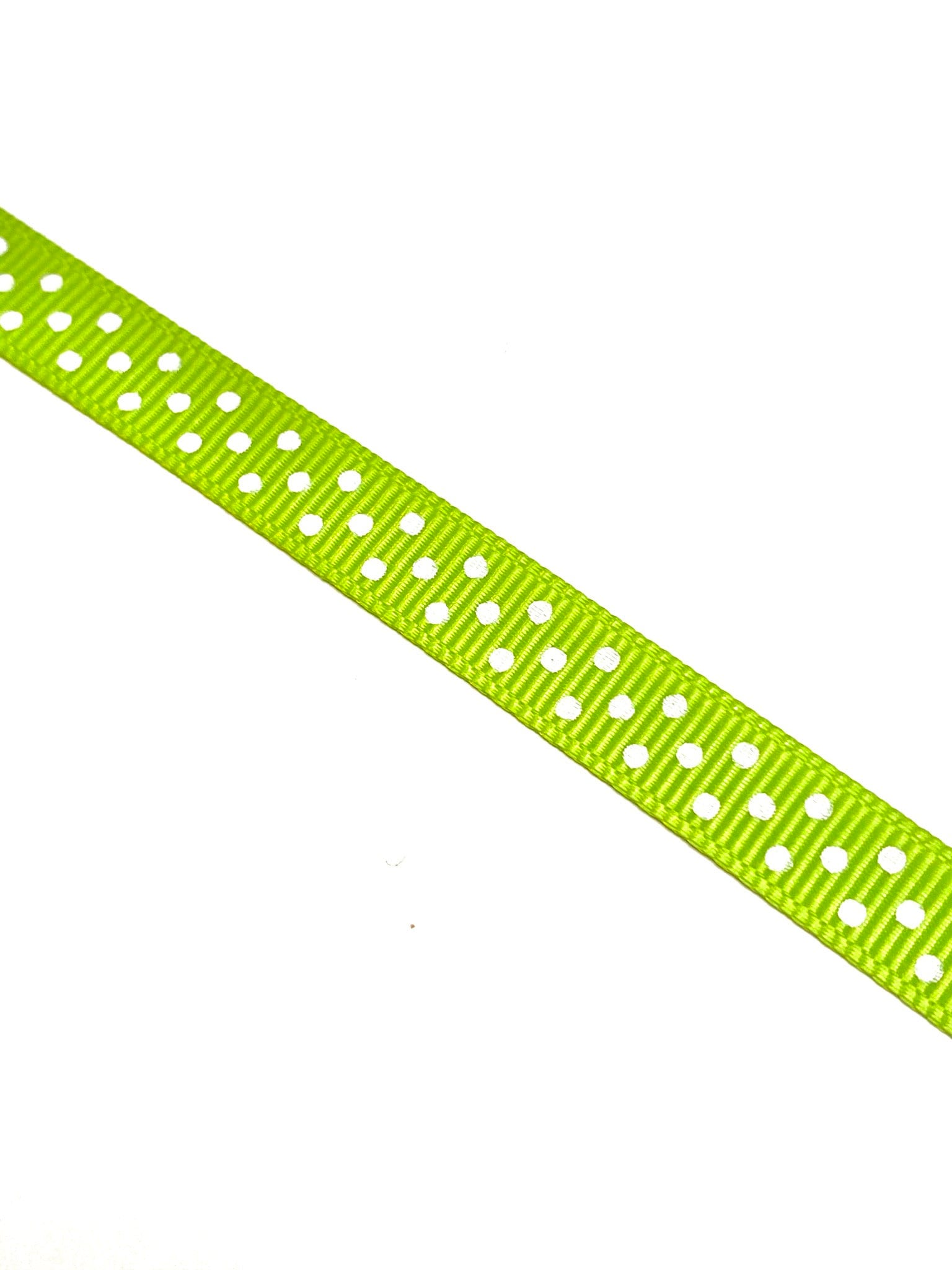 3 yards Lime green polka dot print 7/8" grosgrain ribbon by the yard DIY