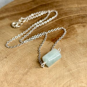 Aquamarine gemstone necklace, March birthstone birthday gift, stone jewelry gift for wife, chain layering necklace, boho bohemian jewelry