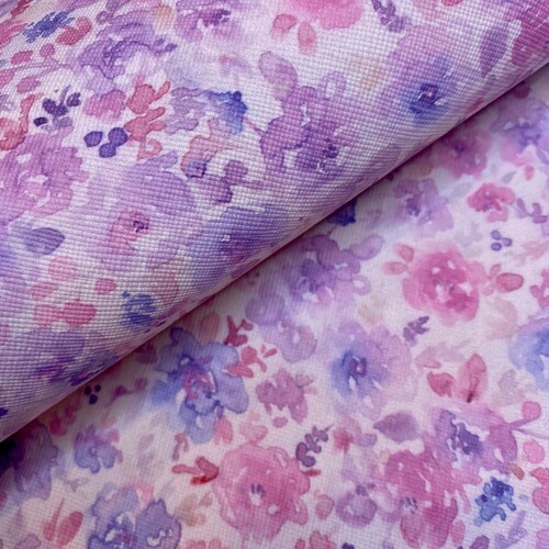 Blue Watercolor Floral Printed Faux Leather Sheets Pattern - Etsy