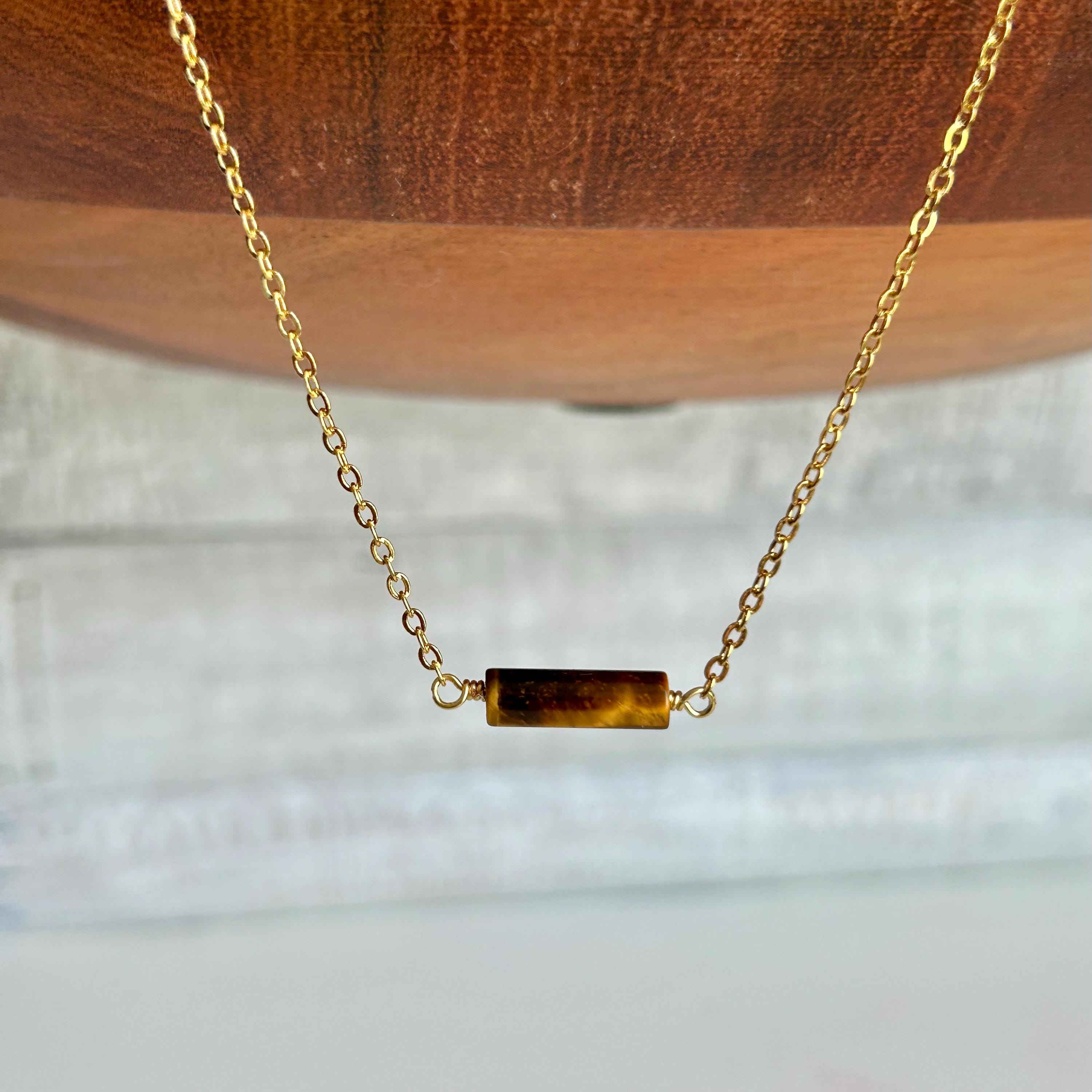 Brown Stone Necklace - Etsy
