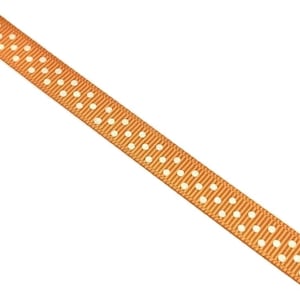 Orange 3/8&quot; polka dot printed grosgrain ribbon, trim by the yard, diy hair bows & lined alligator clips
