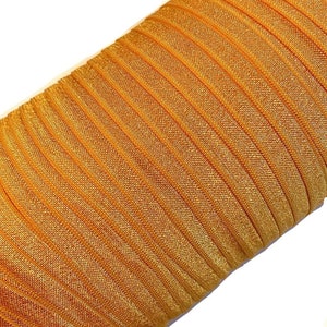 100 yard ROLL tangerine 5/8&quot; fold over elastic FOE, solid color FOE by the yard, diy headbands and hair ties, bulk wholesale elastic