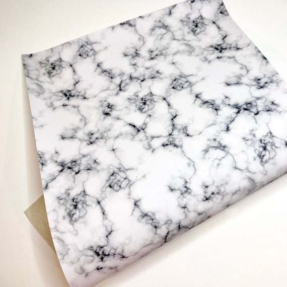 Marble print faux leather sheet, stone pattern vinyl fabric, white imitation leather, gray synthetic leather, faux leather for bows