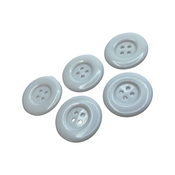 35mm 4 Hole White Round Acrylic Sewing Buttons, Large Buttons for Clothing,  Big Crafting and Scrapbooking Buttons, Coat Buttons 