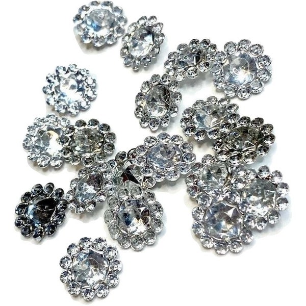 11mm clear acrylic rhinestone flat back, 10-50 pieces, rhinestone button embellishment, diy hair bows headbands supplies, hair bow centers