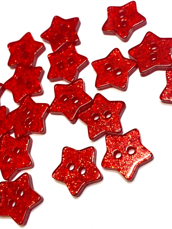 Novelty Polka Dot Star Button - 2 Hole: 18mm Novelty Polka Dot Star Button - 2 Hole: 18mm