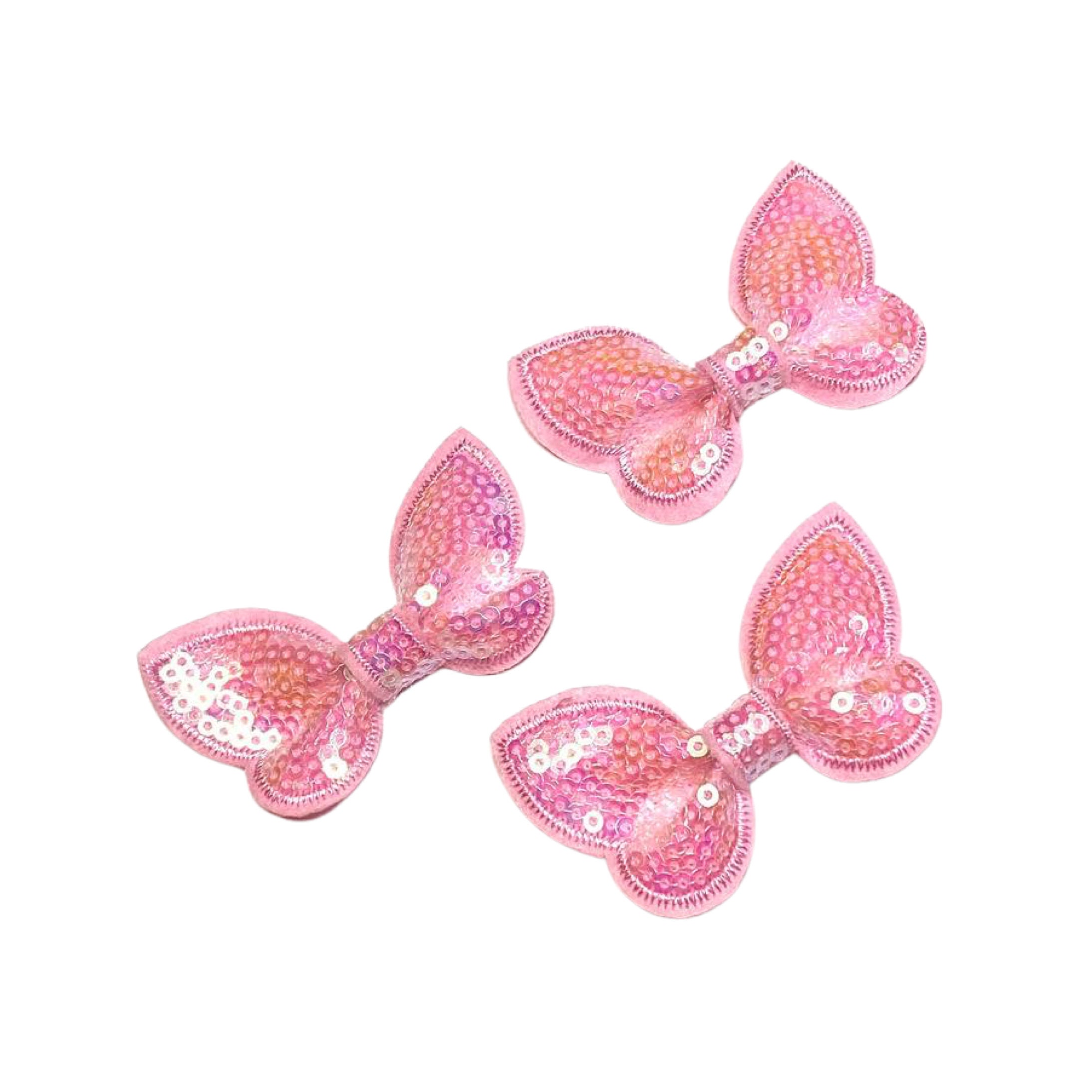 Baby pink AB 2 butterfly sequin bow DIY bows for baby Etsy