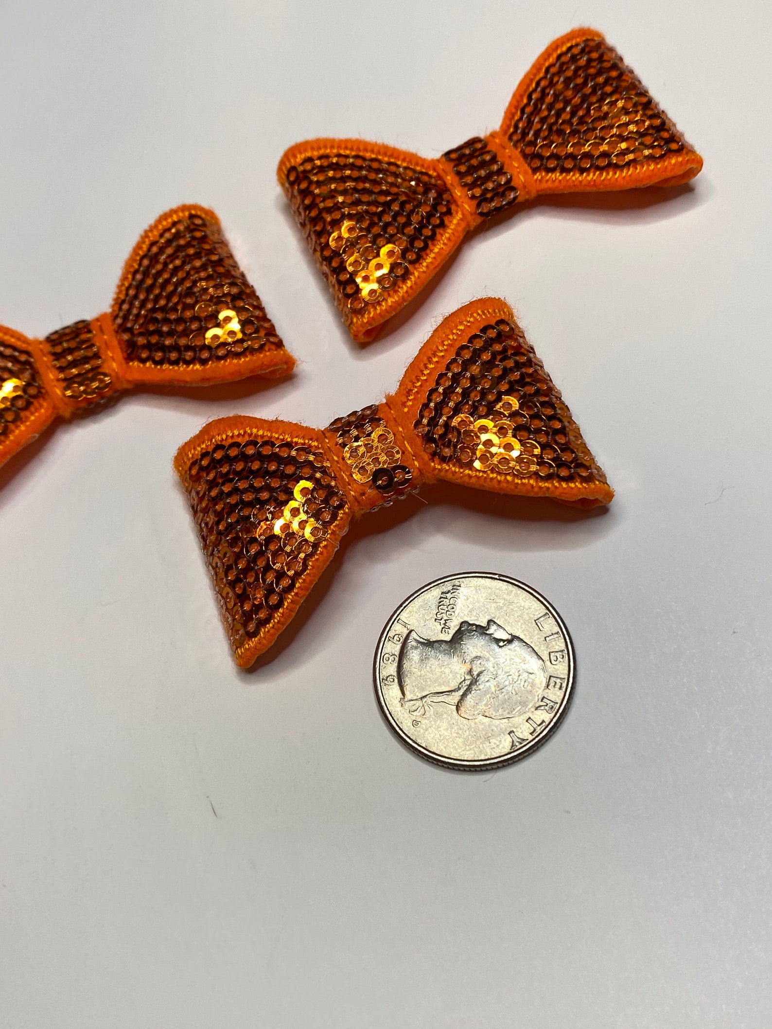 Orange 2 sequin bow tie DIY bows for baby headband and Etsy