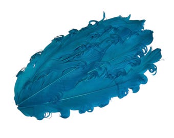 Almohadilla de plumas de nagorie rizadas de color azul turquesa, para adornos de lazos y diademas para el cabello, suministros de artesanía para accesorios de bebé.