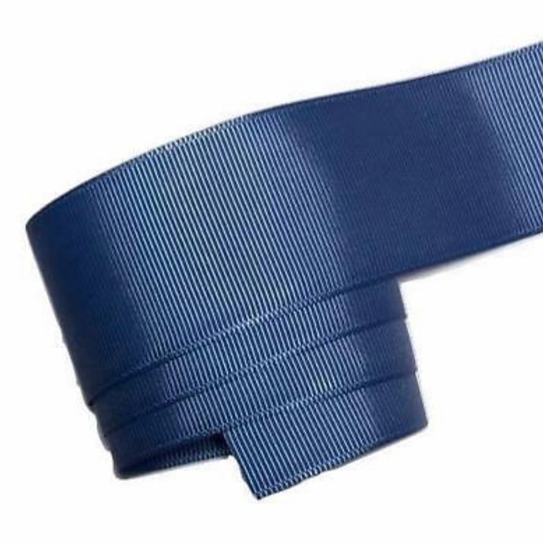 LIUYAXI 1 Cm X 54 M Cinta De Grogrén Azul Marino Sólido, Perfecta Para Manualidades, Decoración De Bodas, Accesorios Para El Pelo DIY, Costura, Envoltura De Regalos Y Más