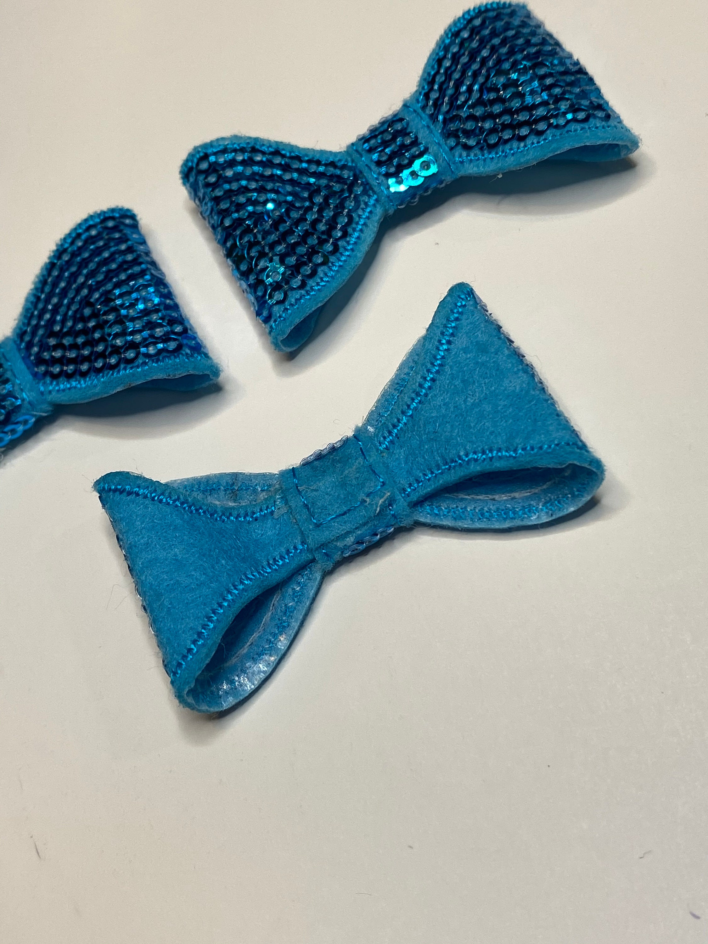 turquoise sequin bow tie