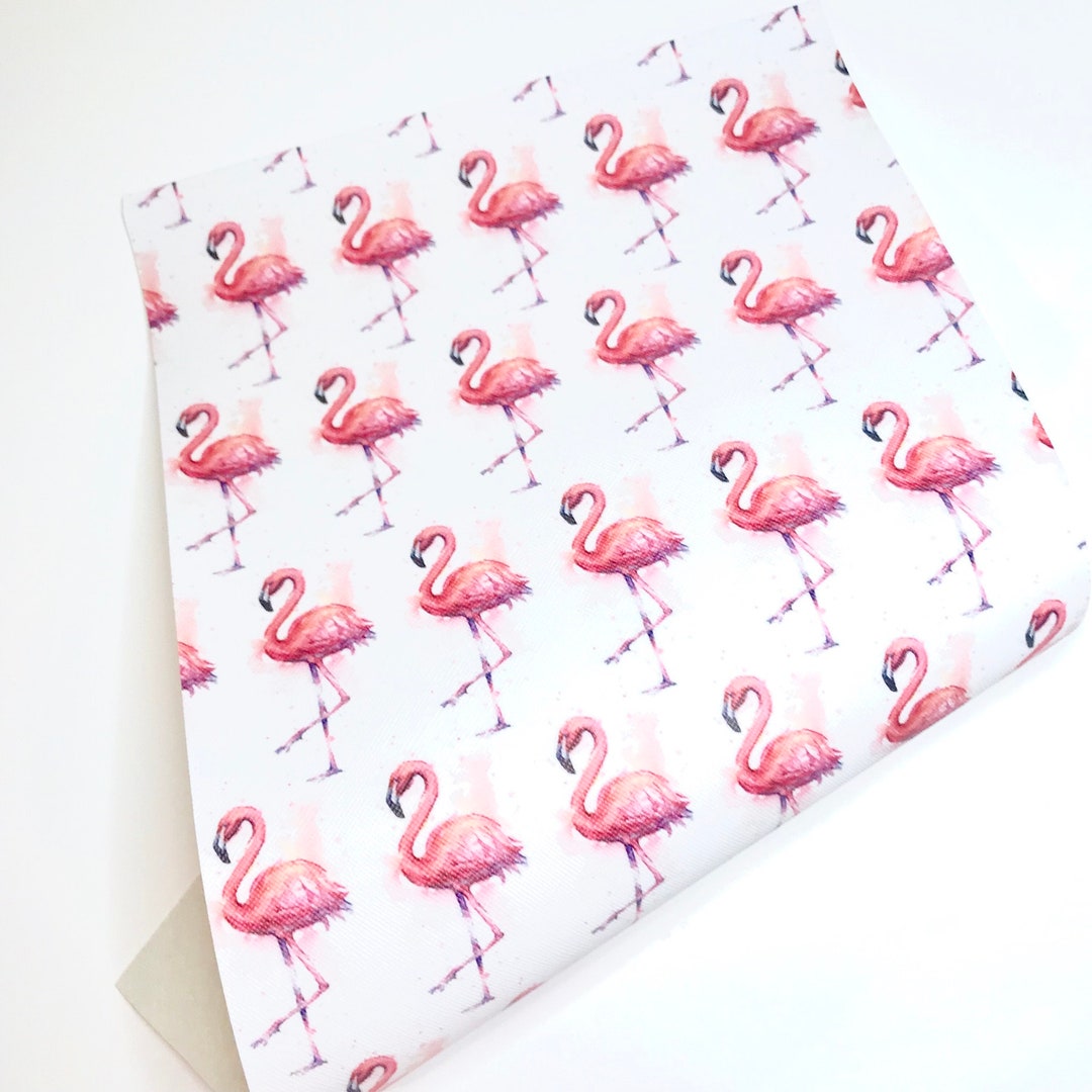 Pink Flamingo Print Faux Leather Sheet Tropical Pattern Vinyl - Etsy