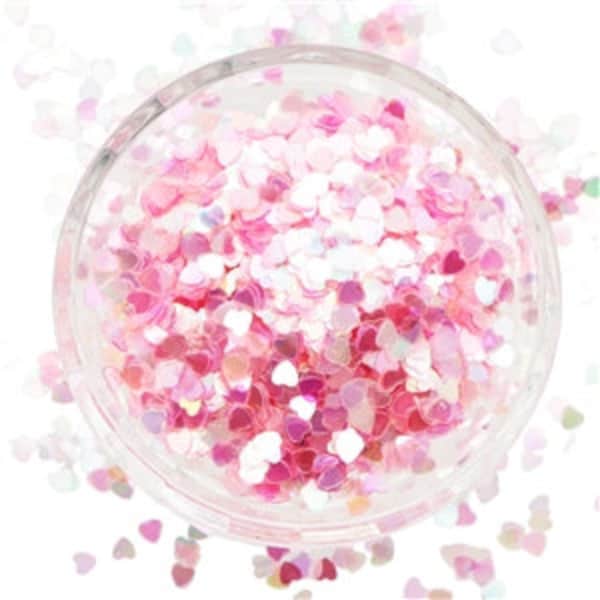 Pink heart 4mm Valentines Day PVC confetti, 1/2 or 1 OZ, heart shaped glitter, table scatter, shaker pack confetti