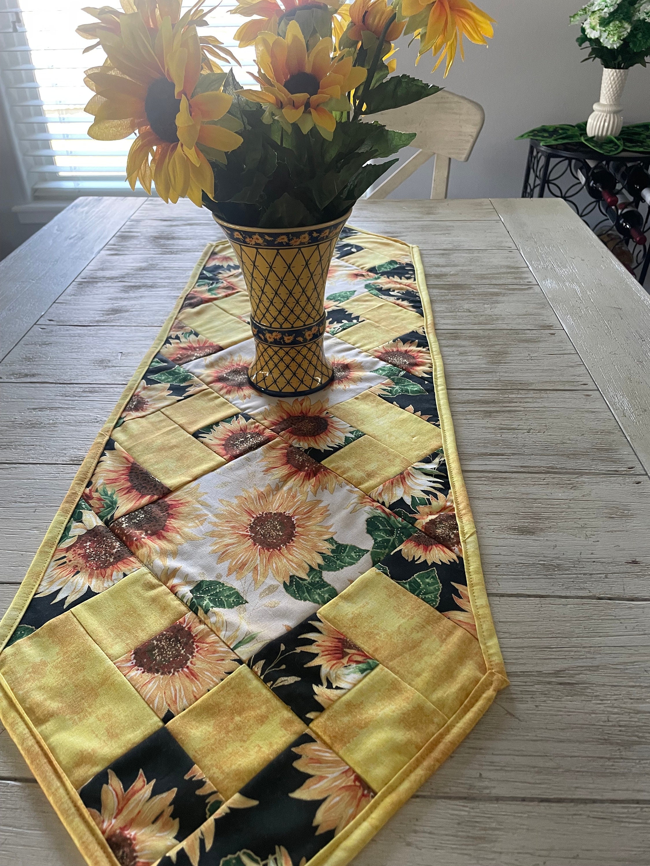 Sunflower Love Quilted Table Runner NCU0NVH310