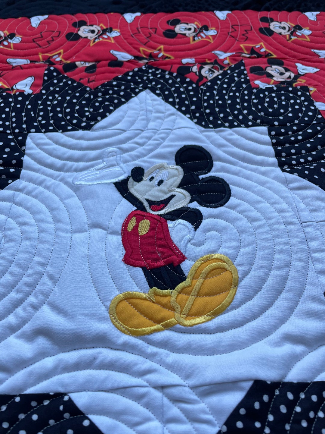 Mickey Mouse Baby Quilt Etsy
