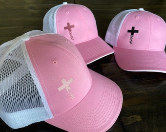 God is greater hat embroidered pink