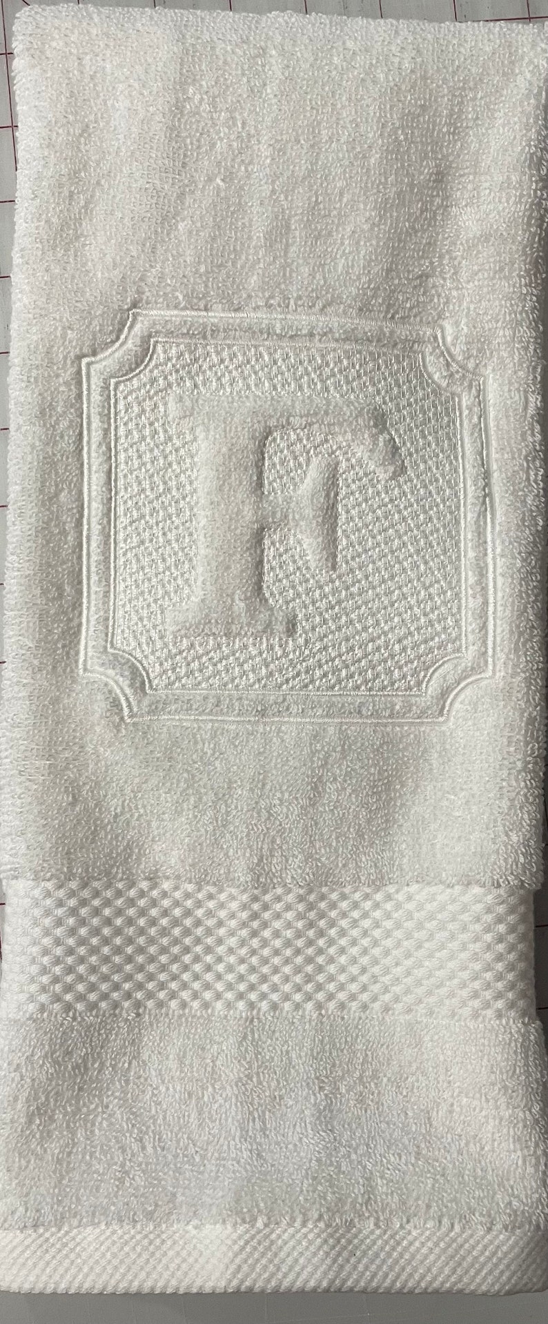 Embossed Monogram Hand Towel. Etsy