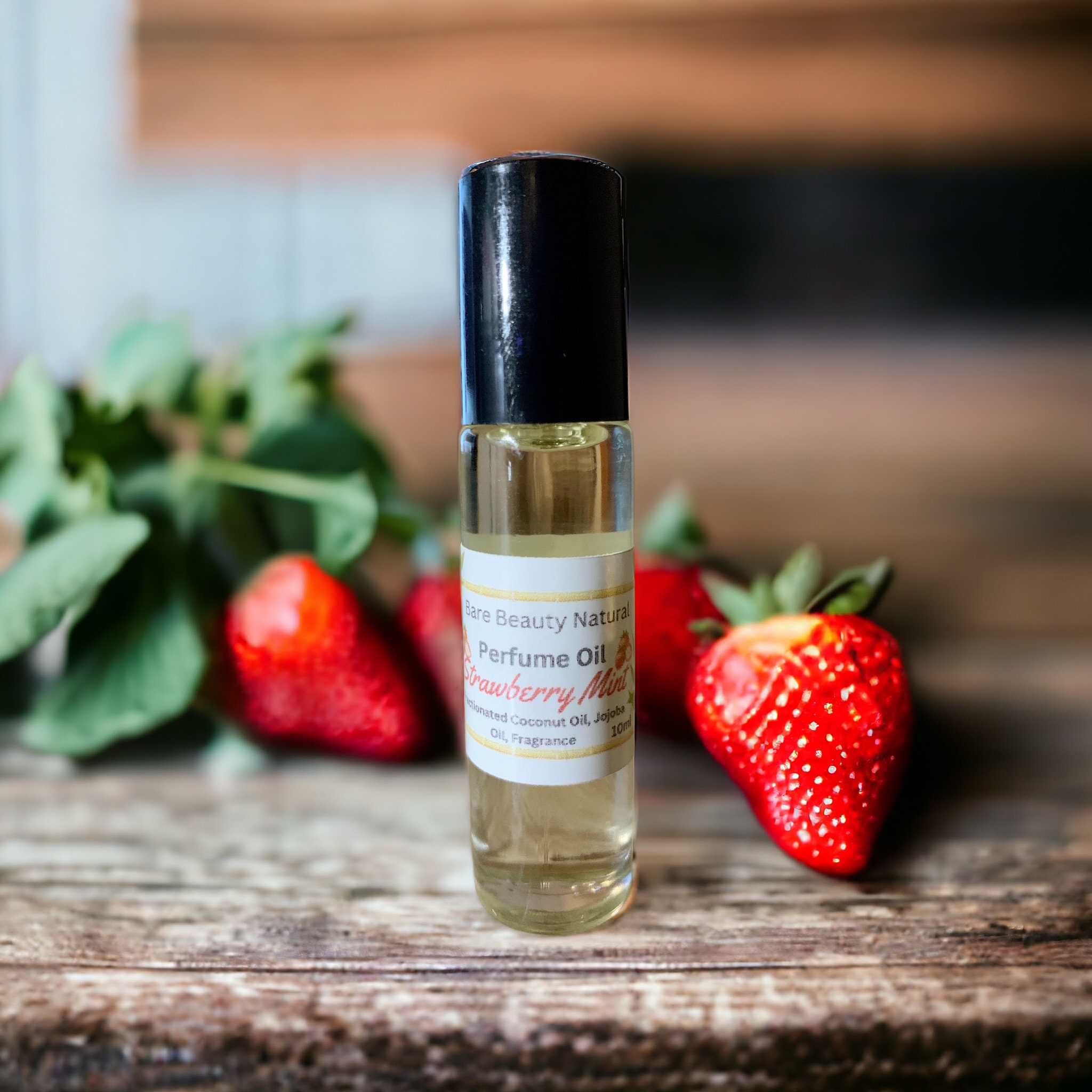 Strawberry Mint Perfume Oil, Natural Perfume Oil, Roll on Fragrance, Roll  on Perfume 