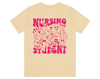 Pink Retro Nursing Student Short Sleeve Tee