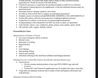 Nursing Nutrition Study guide