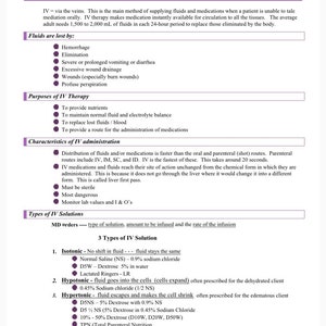 IV therapy Study guide