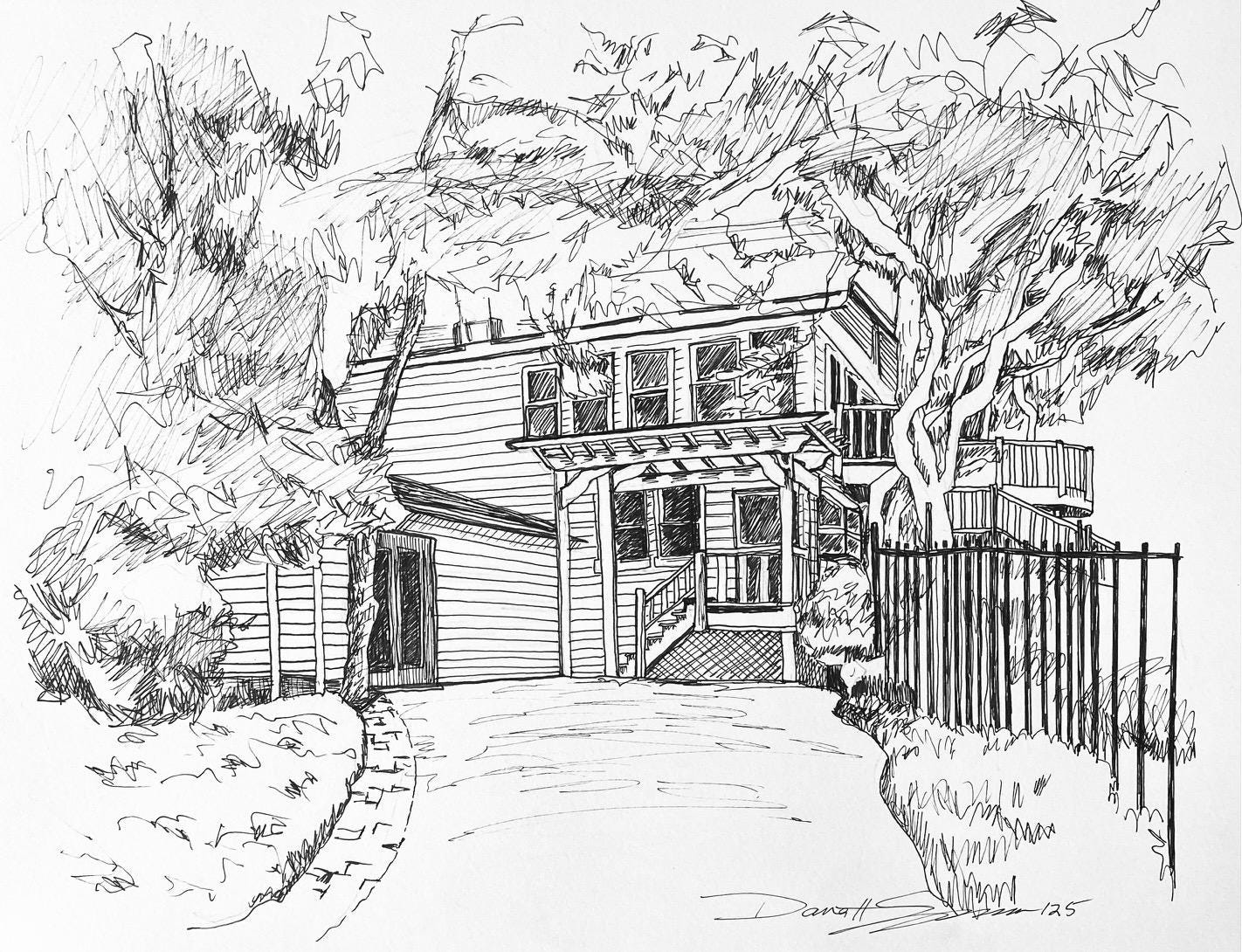 Custom Hand Drawn Pen and Ink Home or House Portrait - Etsy