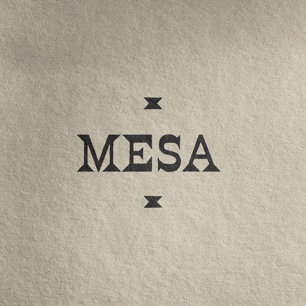 Mesa Font - Handmade Typeface, OTF Digital Download, Vintage Font, Western Font, Cowboy Font, Desert Font,  Graphic Design Font