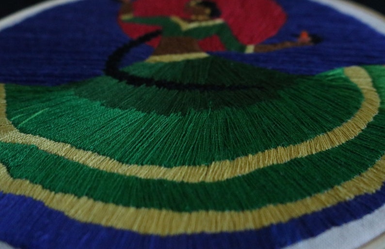 Navratri Dancer Udaya the Daayan Hoop Embroidery Desi Girl South Asian Hand embroidery