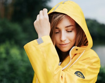 women's long rain slicker