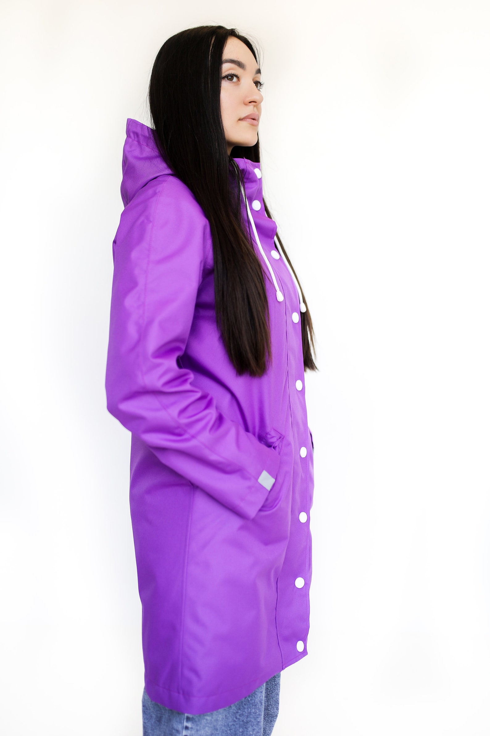Personalised jacket Violet raincoat Bright rain jacket Spring Etsy
